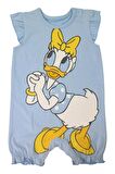 Bebek %100 Pamuk Disney Daisy Duck Baskılı Fırfırlı Mavi Romper / Tulum