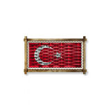 Kanvas Türk Bayrağı Led Işıklı Rustik Tablo