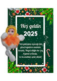 Yeni Yıl Kart Üzerinde Anahtarlık (Kişiye Özel Yazı Yazdırılabilir) Peluş Bebek 