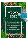 Yeni Yıl Kart Üzerinde Anahtarlık (Kişiye Özel Yazı Yazdırılabilir) Peluş Bebek 5 adet