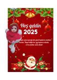Yeni Yıl Noel Baba Kart Üzerinde Anahtarlık (Kişiye Özel Yazı Yazdırılabilir) Peluş Bebek 5 adet