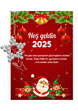 Yeni Yıl Noel Baba Kart Üzerinde Anahtarlık (Kişiye Özel Yazı Yazdırılabilir) Yıldız Model
