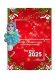Yeni Yıl 2025 Kart Üzerinde Anahtarlık (Kişiye Özel Yazı Yazdırılabilir) Tütü Bebek 