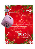 Yeni Yıl 2025 Kart Üzerinde Anahtarlık (Kişiye Özel Yazı Yazdırılabilir) Zar Model