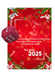 Yeni Yıl 2025 Kart Üzerinde Anahtarlık (Kişiye Özel Yazı Yazdırılabilir) Zar Model