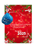 Yeni Yıl 2025 Kart Üzerinde Anahtarlık (Kişiye Özel Yazı Yazdırılabilir) Zar Model 5 Adet