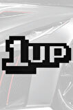 1 Up Retro Vinil Kesim Araç Sticker Siyah 13X7