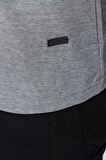 Uzun Kol Oxford Garnili Slim Fit Dar Kesim Klasik T-Shirt 1011220142 Koyu Antrasit