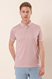 Kısa Kollu Baskılı MerserizePamuklu Casual Slim Fit Dar Kesim T-Shirt 1011230151 Pudra