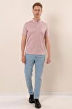 Kısa Kollu Baskılı MerserizePamuklu Casual Slim Fit Dar Kesim T-Shirt 1011230151 Pudra
