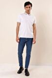 Kısa Kollu MerserizePamuklu Casual Slim Fit Dar Kesim T-Shirt 1011230155 Açık Bej