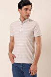Kısa Kollu Çizgili ArmürlüPamuklu Casual Slim Fit Dar Kesim T-Shirt 1011230167 Taş Rengi