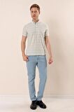 Kısa Kollu Çizgili ArmürlüPamuklu Casual Slim Fit Dar Kesim T-Shirt 1011230167 Su Yeşili