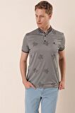 Kısa Kollu Baskılı Örme Pamuklu Casual Slim Fit Dar Kesim T-Shirt 1011230173 Siyah