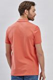 Pembe Pike Polo Yaka Garnili Pamuklu Likralı Casual Slim Fit Dar Kesim Tişört 1011240156