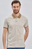 Koyu Vizon Baskılı Pike Polo Yaka Pamuklu Likralı Casual Slim Fit Dar Kesim Tişört 1011240158