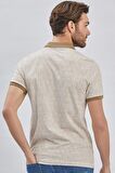 Koyu Vizon Baskılı Pike Polo Yaka Pamuklu Likralı Casual Slim Fit Dar Kesim Tişört 1011240158