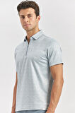 Koyu Mavi Desenli Merserize Polo Yaka Pamuklu Casual Slim Fit Dar Kesim Tişört 1011240159