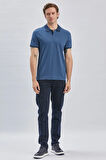 Siyah Desenli Oxford Polo Yaka Cepli Pamuklu Klasik Comfort Fit Rahat Kesim Tişört 1011240171