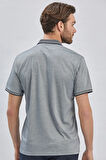 Koyu Lacivert Desenli Oxford Polo Yaka Cepli Pamuklu Klasik Comfort Fit Rahat Kesim Tişört 1011240171