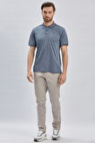 Lacivert Desenli Oxford Polo Yaka Cepli Pamuklu Klasik Comfort Fit Rahat Kesim Tişört 1011240171