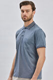 Lacivert Desenli Oxford Polo Yaka Cepli Pamuklu Klasik Comfort Fit Rahat Kesim Tişört 1011240171