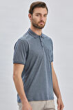 Lacivert Desenli Oxford Polo Yaka Cepli Pamuklu Klasik Comfort Fit Rahat Kesim Tişört 1011240171