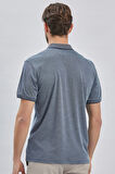 Lacivert Desenli Oxford Polo Yaka Cepli Pamuklu Klasik Comfort Fit Rahat Kesim Tişört 1011240171