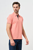 Pembe Pike Polo Yaka Pamuklu Likralı Casual Slim Fit Dar Kesim Tişört 1011240186