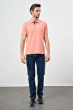 Pembe Pike Polo Yaka Pamuklu Likralı Casual Slim Fit Dar Kesim Tişört 1011240186