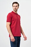 Bordo Kısa Kol Düz Pike Polo Yaka Casual Slim Fit Tişört 1011240194