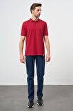 Bordo Kısa Kol Düz Pike Polo Yaka Casual Slim Fit Tişört 1011240194