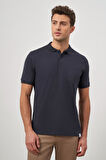 Lacivert Kısa Kol Düz Pike Polo Yaka Casual Comfort Fit Tişört 1011240195