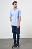 Koyu Mavi Kısa Kol Düz Pike Polo Yaka Casual Comfort Fit Tişört 1011240195