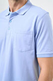 Koyu Mavi Kısa Kol Düz Pike Polo Yaka Casual Comfort Fit Tişört 1011240195