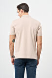 Açık Bej Kısa Kol Düz Pike Polo Yaka Casual Comfort Fit Tişört 1011240195