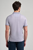 Gri Kısa Kol Baskılı Pike Polo Yaka Cepsiz esnek Casual Slim Fit Tişört 1011250150