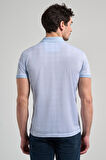 Mavi Kısa Kol Baskılı Pike Polo Yaka Cepsiz esnek Casual Slim Fit Tişört 1011250150