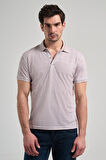 Bej Kısa Kol Baskılı Pike Polo Yaka Cepsiz esnek Casual Slim Fit Tişört 1011250150