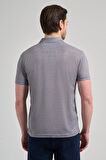 Siyah Kısa Kol Baskılı Pike Polo Yaka Cepsiz esnek Casual Slim Fit Tişört 1011250151