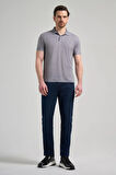 Siyah Kısa Kol Baskılı Pike Polo Yaka Cepsiz esnek Casual Slim Fit Tişört 1011250151