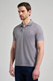 Siyah Kısa Kol Baskılı Pike Polo Yaka Cepsiz esnek Casual Slim Fit Tişört 1011250151
