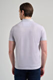 Gri Kısa Kol Baskılı Pike Polo Yaka Cepsiz esnek Casual Slim Fit Tişört 1011250151