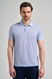 Mavi Kısa Kol Baskılı Pike Polo Yaka Cepsiz esnek Casual Slim Fit Tişört 1011250151