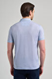 Mavi Kısa Kol Baskılı Pike Polo Yaka Cepsiz esnek Casual Slim Fit Tişört 1011250151