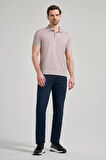 Koyu Vizon Kısa Kol Baskılı Pike Polo Yaka Cepsiz esnek Casual Slim Fit Tişört 1011250151