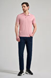 Pudra Kısa Kol Baskılı Pike Polo Yaka Cepsiz esnek Casual Slim Fit Tişört 1011250151