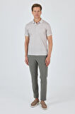 Bej Kısa Kol Baskılı Pike Polo Yaka Cepsiz esnek Casual Slim Fit Tişört 1011250153
