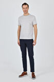 Kısa Kol Çizgili Desen Suprem Bisiklet Yaka Cepsiz Slim Fit Tişört 1011250106