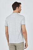 Kısa Kol Çizgili Desen Suprem Bisiklet Yaka Cepsiz Slim Fit Tişört 1011250106